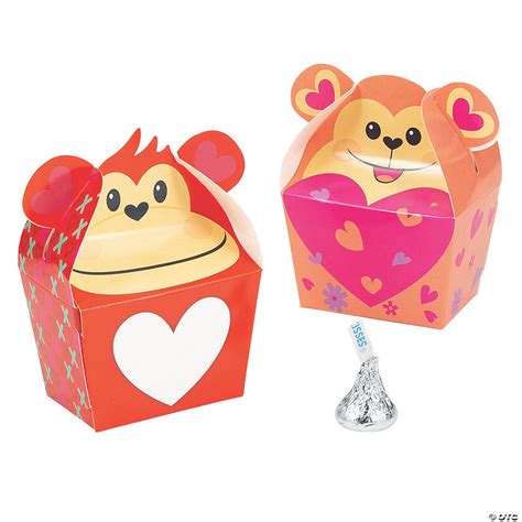 Valentine Monkey Treat Boxes 12 Pc Oriental Trading