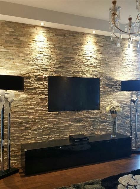 Modern Stone Wall Decorating Ideasliving Room Wall Design Ideas In