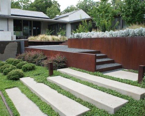 Landscape Architecture Retaining Wall Concrete Steps Contemporary