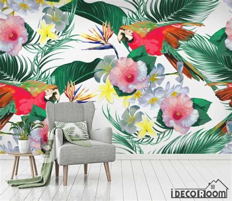 Tropical Flowers Plants Rainforest Wallpaper Wall Murals Idcwp Hl 0006 Idecoroom