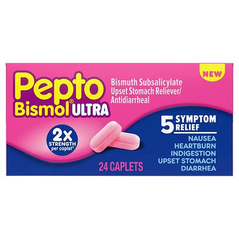 Pepto Bismol Caplets Ultra For Nausea Heartburn Indigestion Upset
