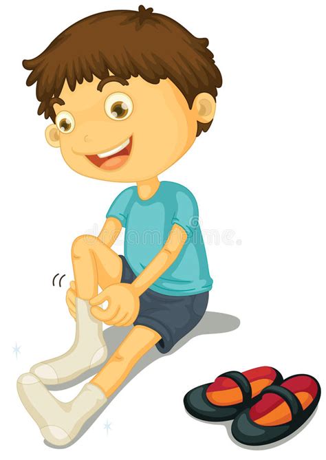 Boy And Shoes Stock Illustration Illustration Of Path