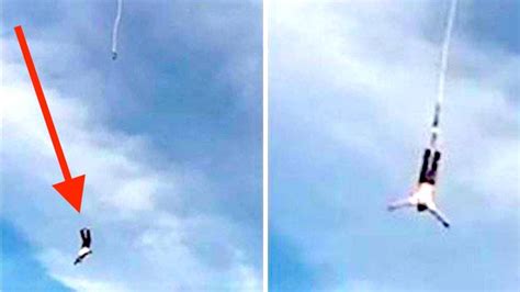 Woman Bungee Jumps Before Instructor Sees Mistake Youtube