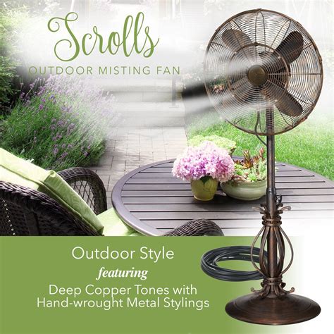 Indoor Outdoor Misting Floor Standing Pedestal 18 Fan Gentle