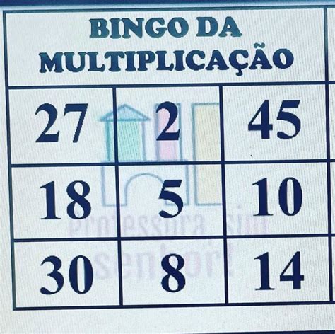 Jogo Bingo Da Tabuada De Multiplicação Impresso E Plastifica