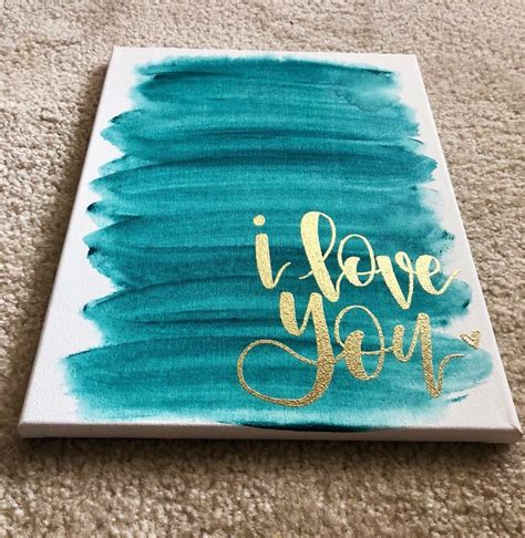 I Love You I Love You Canvas Embossed Canvas Handlettered Etsy In