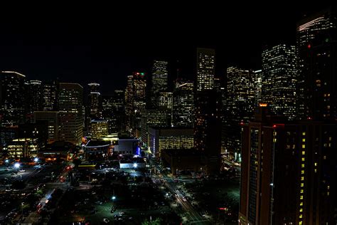 Downtown Houston At Night Photograph By Judy Vincent