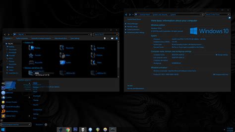 Ower, this pc, network, recycle bin, control panel, documents, pictures, etc.). Windows 10 Creators 1803 Desktop - Black Edition by ...