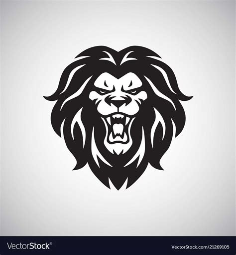 Angry Lion Roaring Logo Royalty Free Vector Image Lion Head Tattoos