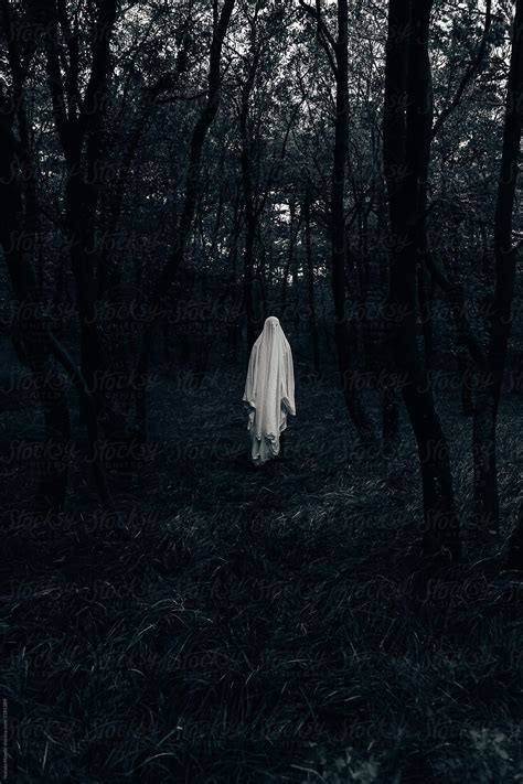 Halloween Ghost In A Dark Forest By Stocksy Contributor Nataša Mandić Ghost Photography