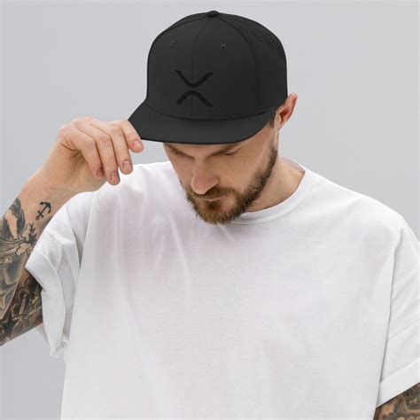 Subtle Xrp Snapback Hat Xrp Symbol Hat Black On Black Etsy