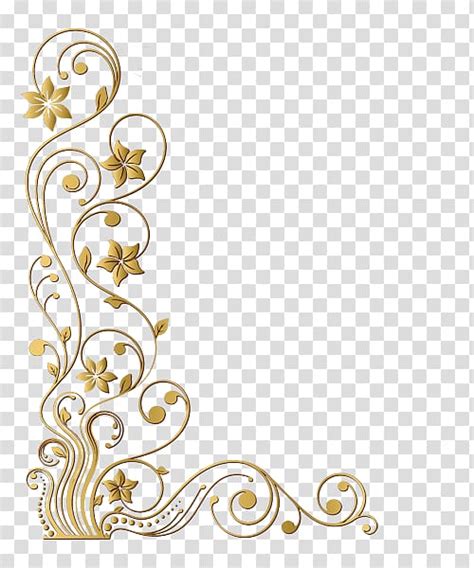 Maybe you would like to learn more about one of these? Yellow floral frame illustration, Frames Decorative arts Gold leaf, gold corner transparent ...