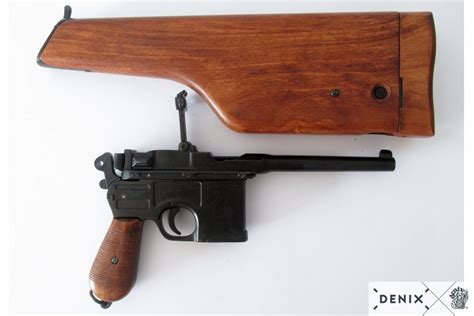 Mauser C96 Pistol Germany 1896 Replica With Wood Stock Brabilligt