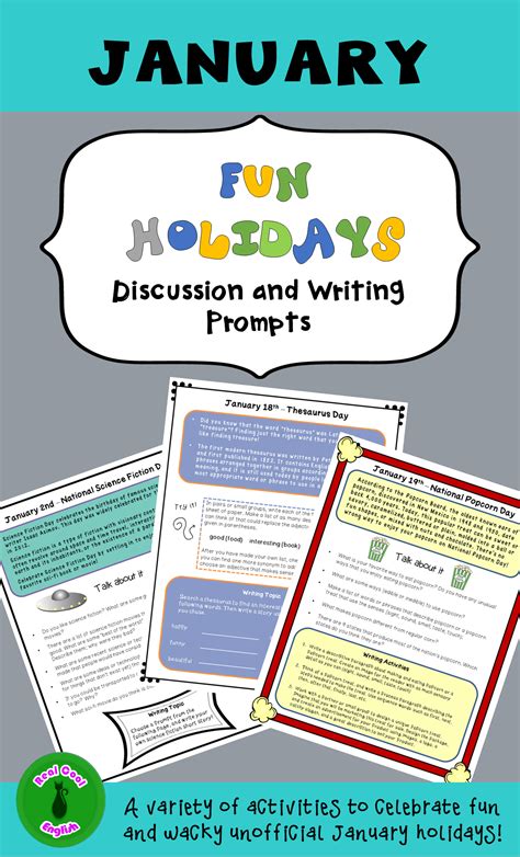 January Fun Holidays Discussion And Writing Prompts Writing Prompts