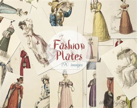 190 Vintage Hand Colored Fashion Plates Mega Bundle Ephemera Etsy