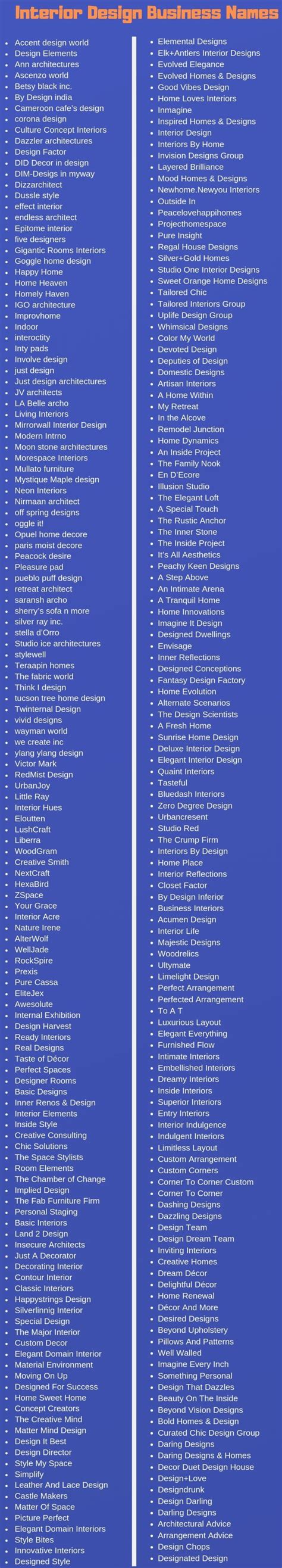 Budget Interior Design Business Names Article By Nicole Martins