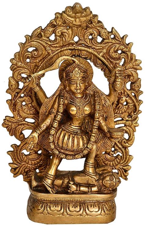 7 Goddess Kali Sculpture In Brass Handmade Made In India Exotic