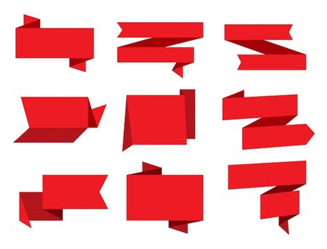 Premium Vector Red Ribbons Collection