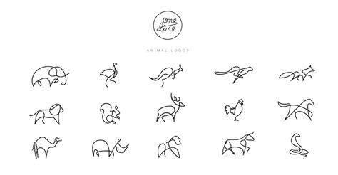 For some reason i found them really hard. One Line Animal Logos - Gracefully Drawn by DFT ...