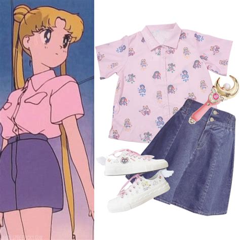 Sailor Moon Usagi Inspired 90s Retro Outfit Sailor Moon Outfit Anime Inspired Outfits