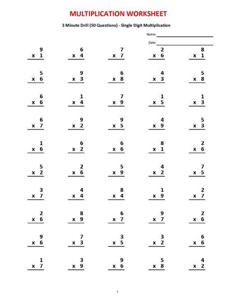 4th Grade Multiplication Worksheets Multiplication Sheet 4th Grade