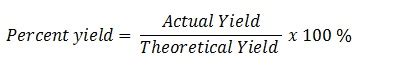 Percent yield is calculated to be the experimental yield divided by theoretical yield multiplied by 100%.also known as: Percentage Yield - The Way of Chemistry