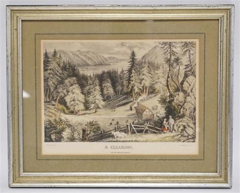 Sold At Auction Currier And Ives Print A Clearing On The American