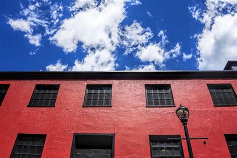 Red Wall White And Blue Photograph By Stoney Stone Fine Art America