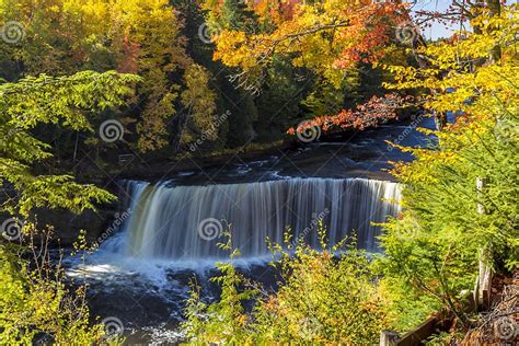 Fall Colors At Tahquamenon Falls In Michigan Stock Image Image Of