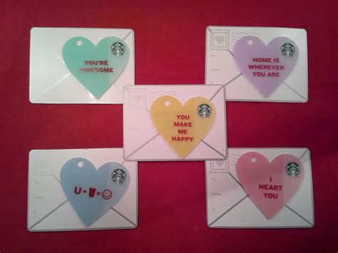 Starbucks Valentines Day T Cards Set Of 5 Die Cut