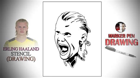 How To Draw Erling Haaland Stencil Art Erling Haaland Man City Art