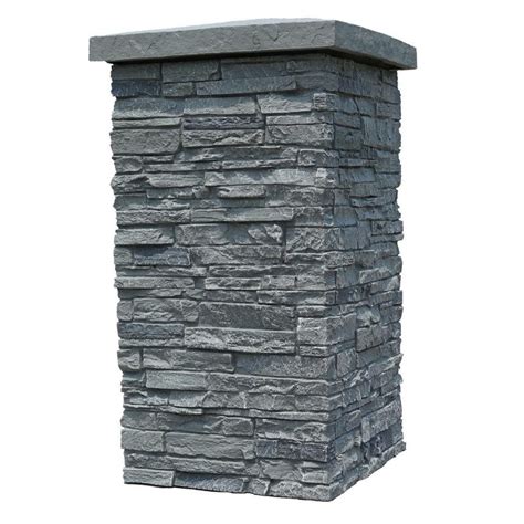Nextstone Slatestone Column Wrap Rocky Mountain Graphite Faux Stone