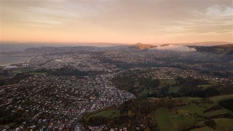 Dunedin City Sunrise View From Drone Team Robinson