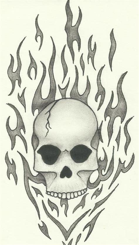 Flaming Skull Tribal By Deexalis On Deviantart