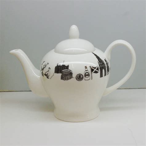 Illustrated Two Cup Scotland Teapot By Martha Mitchell Design