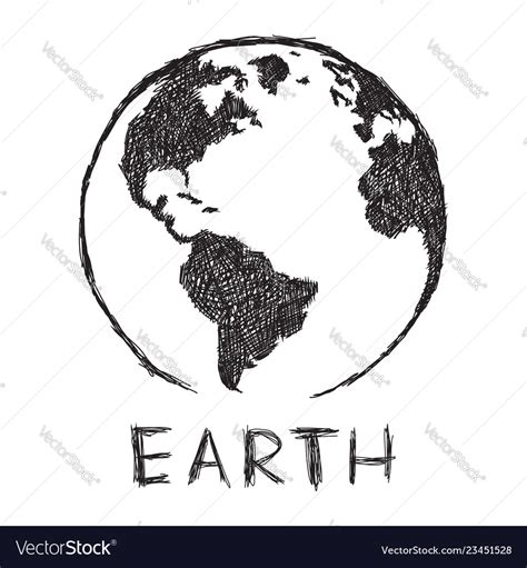 Planet Earth Rough Sketch Royalty Free Vector Image