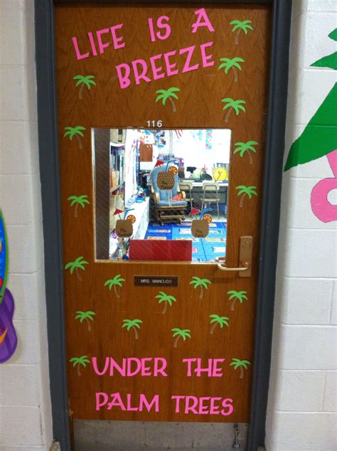 June Palm Trees Classroom Door Classroom Theme 2018 Toddler Beach