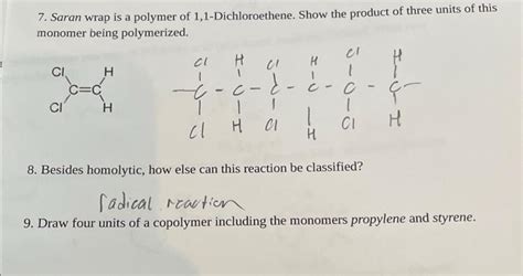 solved 9 draw four units of a copolymer including the