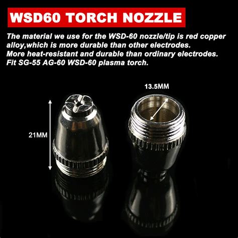 100pcs Wsd60 Plasma Cutting Consumables Torch Electrode Tip Nozzle Kit Ebay