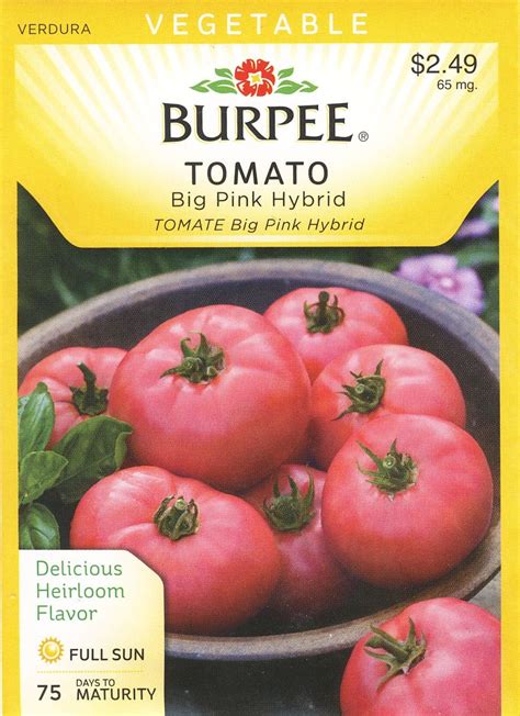 Burpee 68146 Tomato Big Pink Hybrid Seed Packet