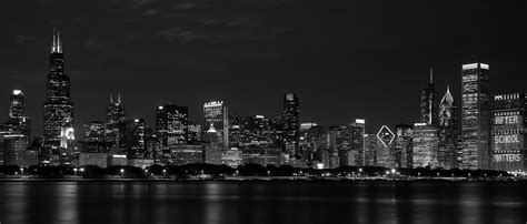 Chicago Skyline At Night Free Stock Photo Public Domain Pictures