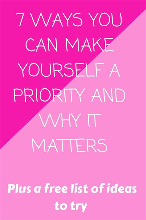7 Simple Ways You Can Make Yourself A Priority A Fresh Start On A Budget Make Yourself A