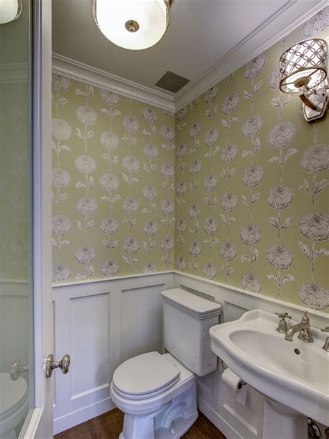 Cottage Guest Bath With Floral Wallpaper Hgtv