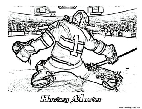 Hockey Goalie Nhl Coloring Page Printable
