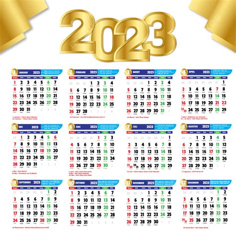 Gambar Kalender Versi Indonesia Kalender 2023 Indonesia Png Dan Vektor Dengan Background