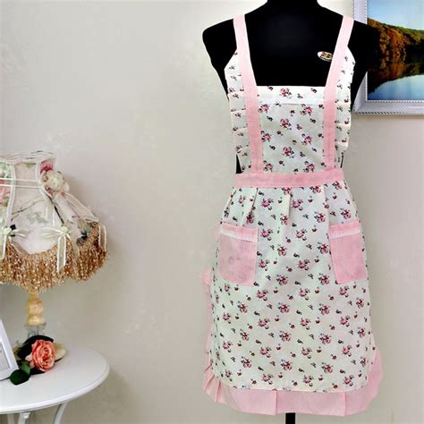 Cooking Apron Cute Small Floral Women Lady Restaurant Home Kitchen For