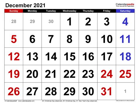 Free Editable December 2021 Calendar Month Calendar Printable
