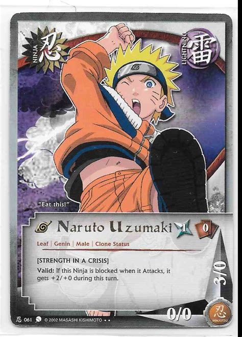 2002 Naruto Ccg Tcg Card Game Naruto Uzumaki Rare Eat This Curse Of The