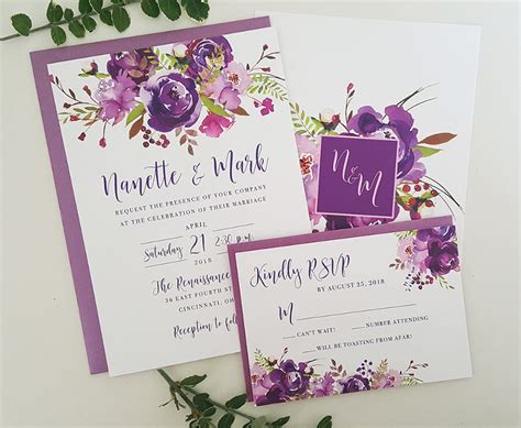 purple wedding invitation 10 examples how to incorporate