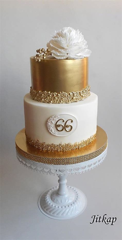 Golden Birthday Cake Decorated Cake By Jitkap Cakesdecor